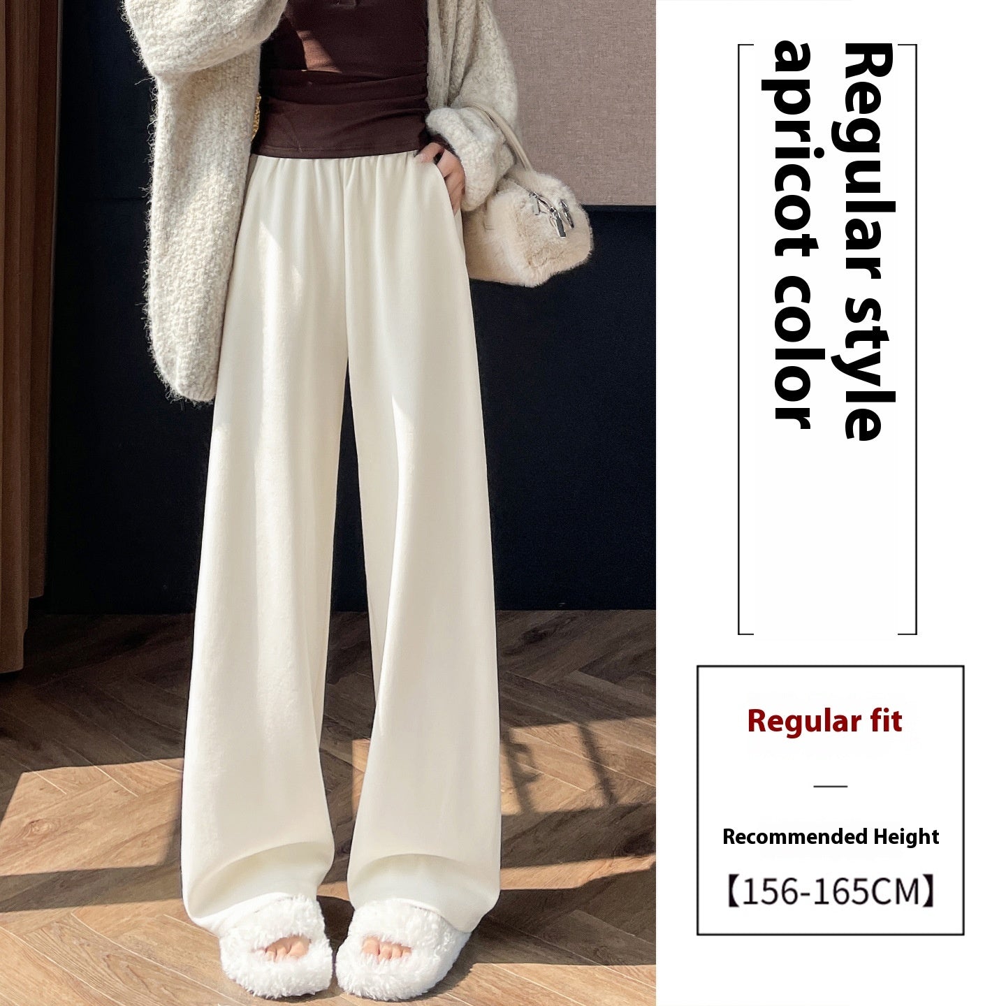 Narrow Wide-Leg Pants for Women – Loose Fit, Draped Effect, High Waist Comfort