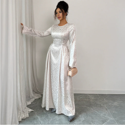 Women’s Long-Sleeved Deep V-Neck Elegant Maxi Dress – Autumn Winter Evening Gown