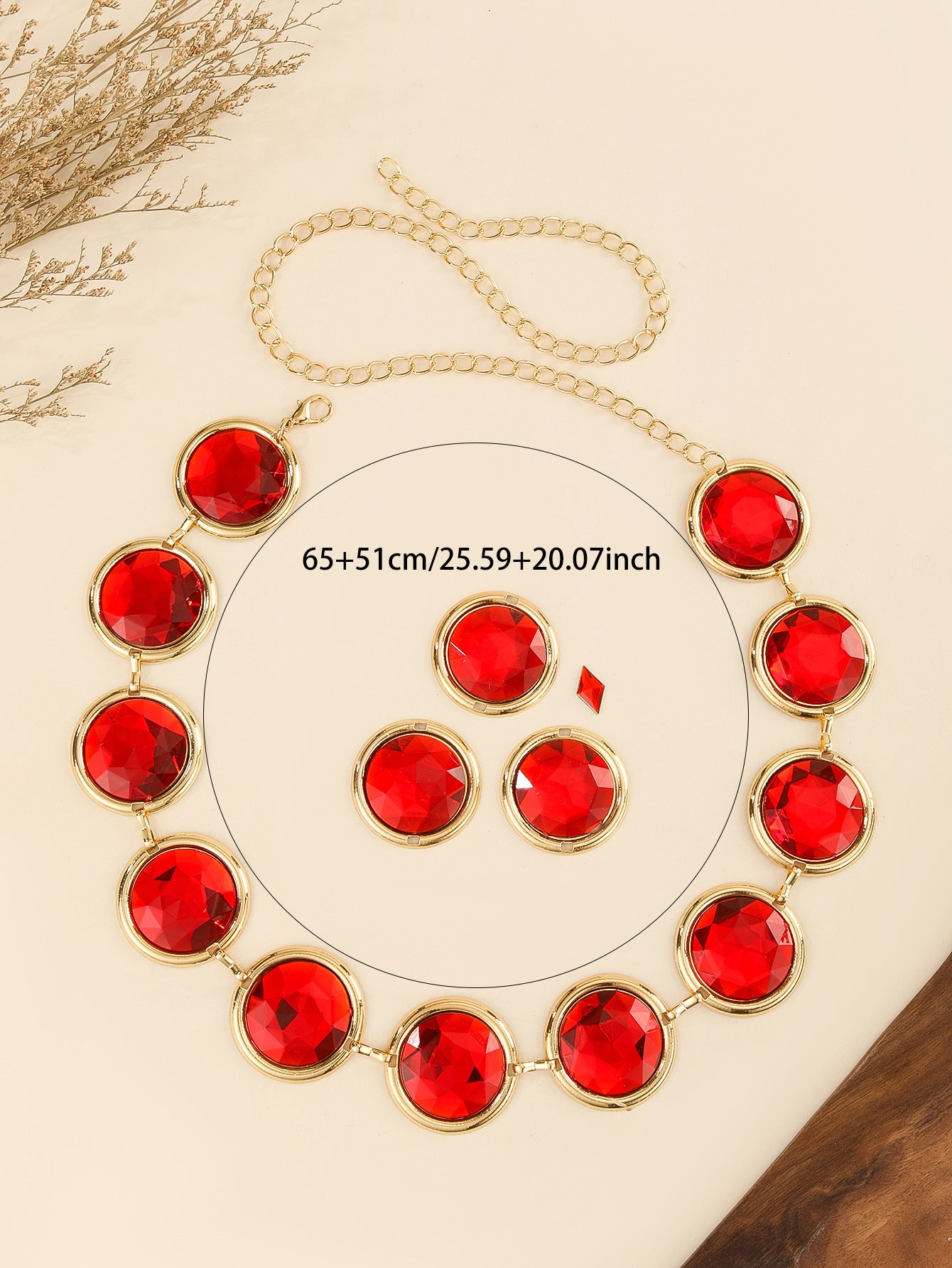 Women’s Mirror Casual Decorative Crystal Waist Chain