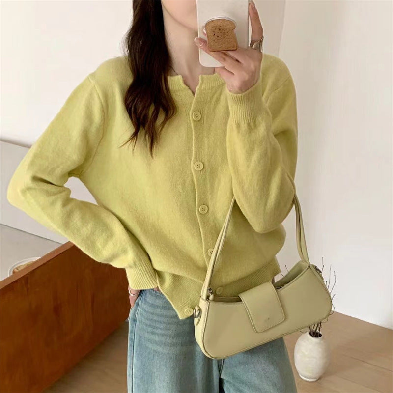 Women’s Knitted Button Cardigan Casual Short Sweater Jacket