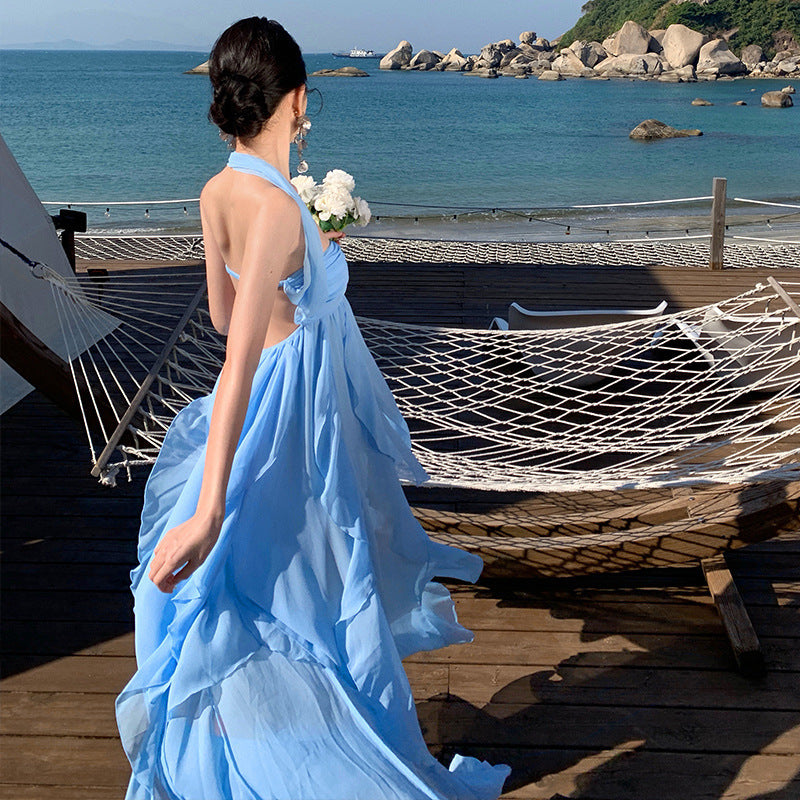Seaside Breeze Strapless Maxi Dress – Flowing Holiday Style
