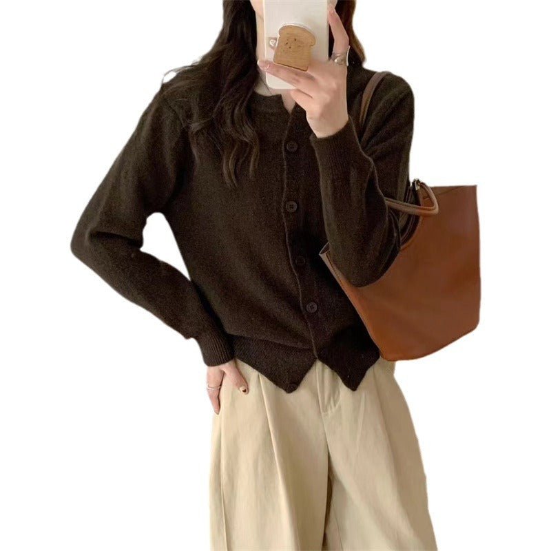 Women’s Knitted Button Cardigan Casual Short Sweater Jacket