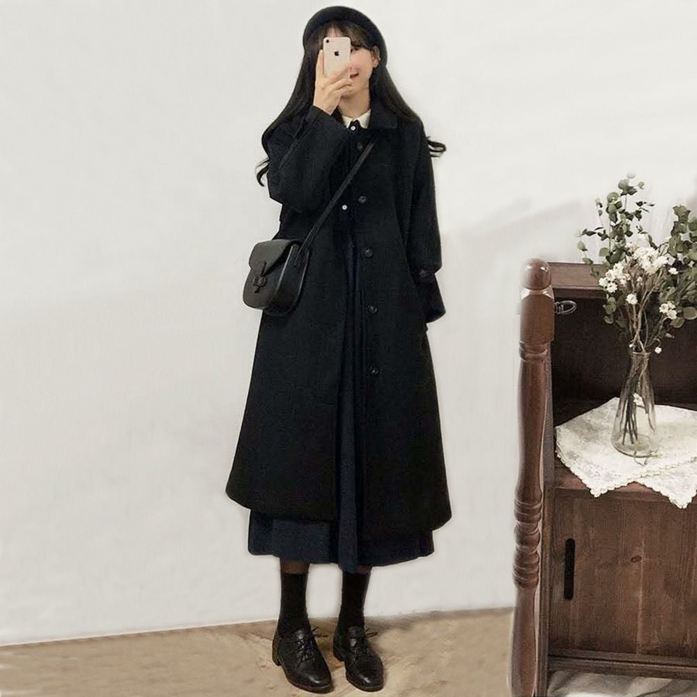 Loose Slimming Thickened Over-the-Knee Women’s Coat