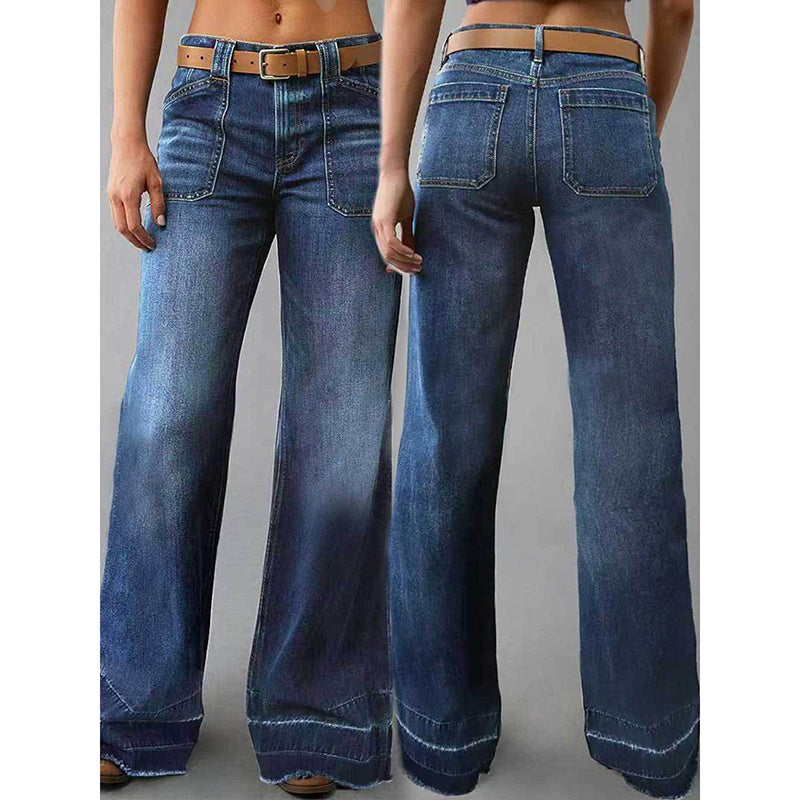 Wide Leg Straight Leg Jeans for Women – High Waisted Loose Denim Pants