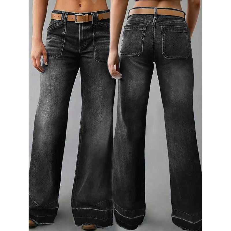 Wide Leg Straight Leg Jeans for Women – High Waisted Loose Denim Pants