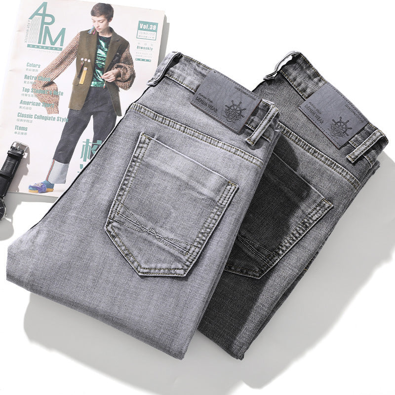 Men’s Straight Fit Washed Denim Jeans  Casual Everyday Wear
