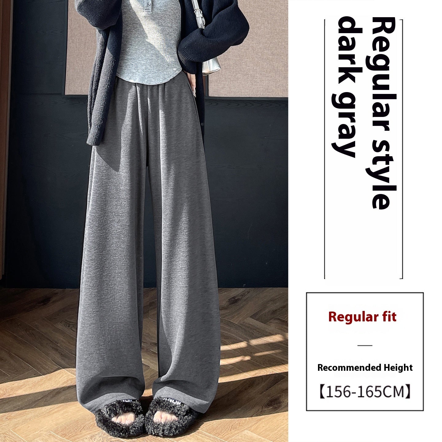 Narrow Wide-Leg Pants for Women – Loose Fit, Draped Effect, High Waist Comfort