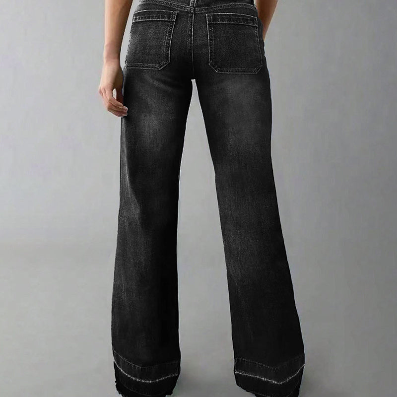 Wide Leg Straight Leg Jeans for Women – High Waisted Loose Denim Pants