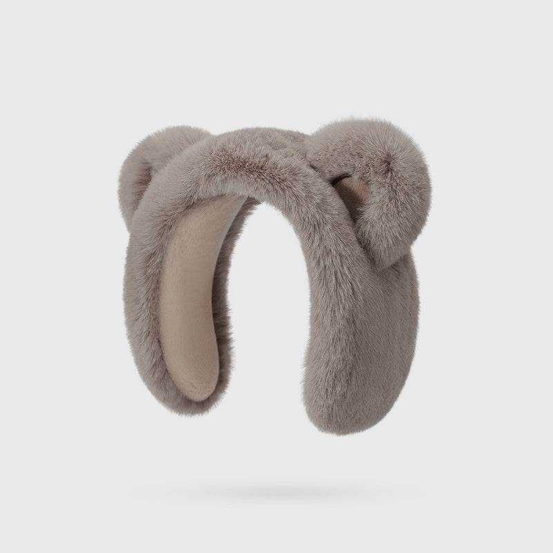 Winter Warm Fuzzy Earmuffs with Cute Bear Ear Design – Soft & Cozy Ear Protection