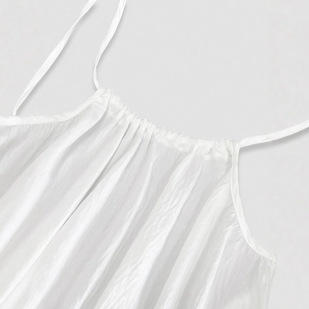 Backless Loose Fit Maxi Dress with Spaghetti Straps