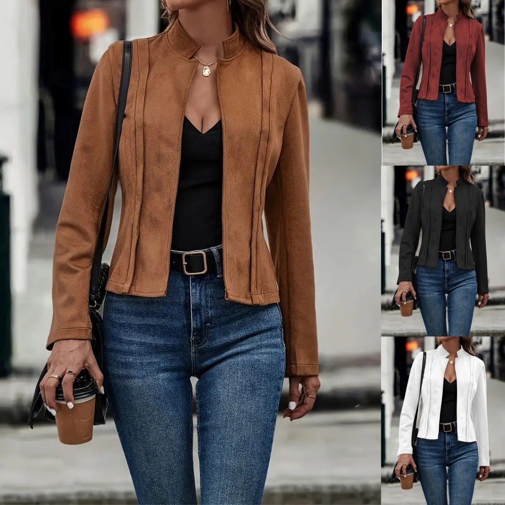 Winter Solid Color Cardigan Jacket – Women’s Casual Long Sleeve Coat