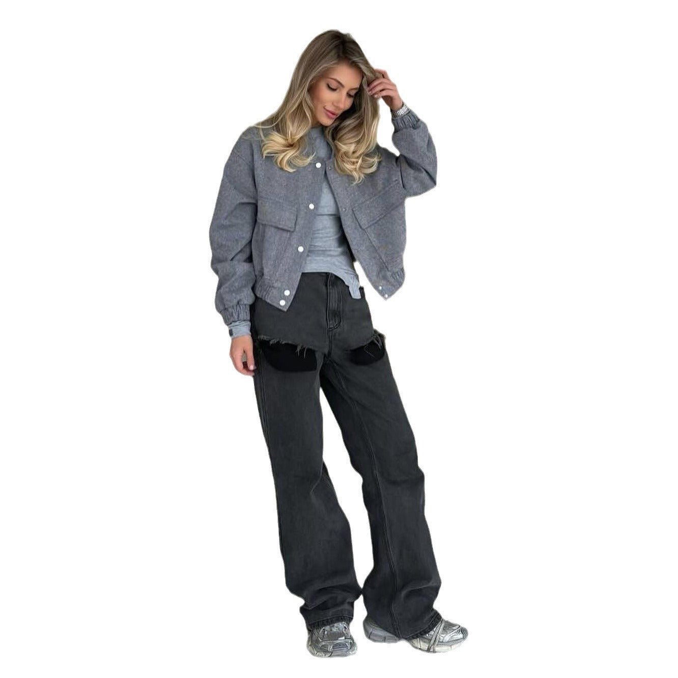 Women’s Oversized Casual Coat – Long Sleeve Loose Fit Jacket