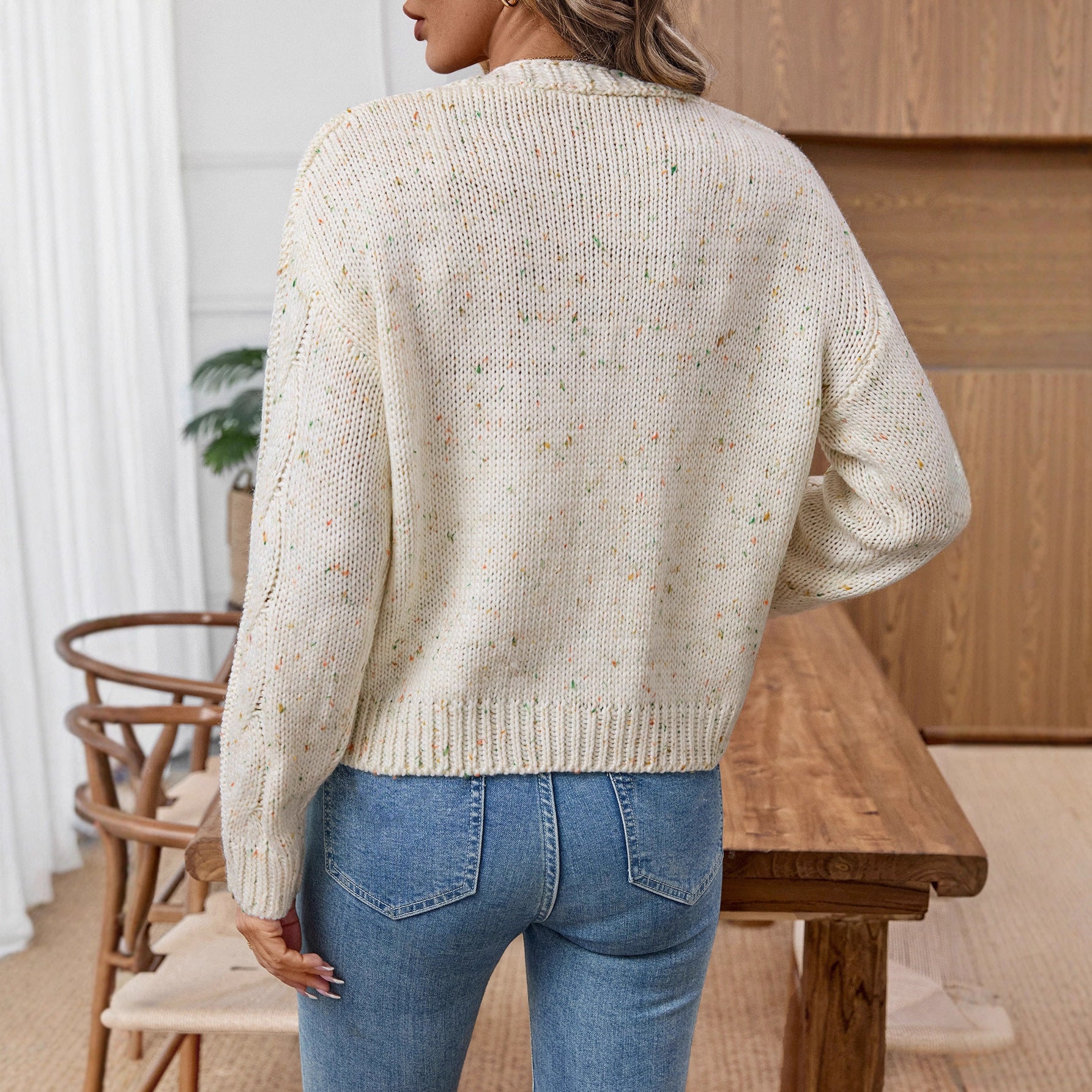 Autumn Winter Knit Cardigan for Women – Casual V-Neck Button Down Sweater