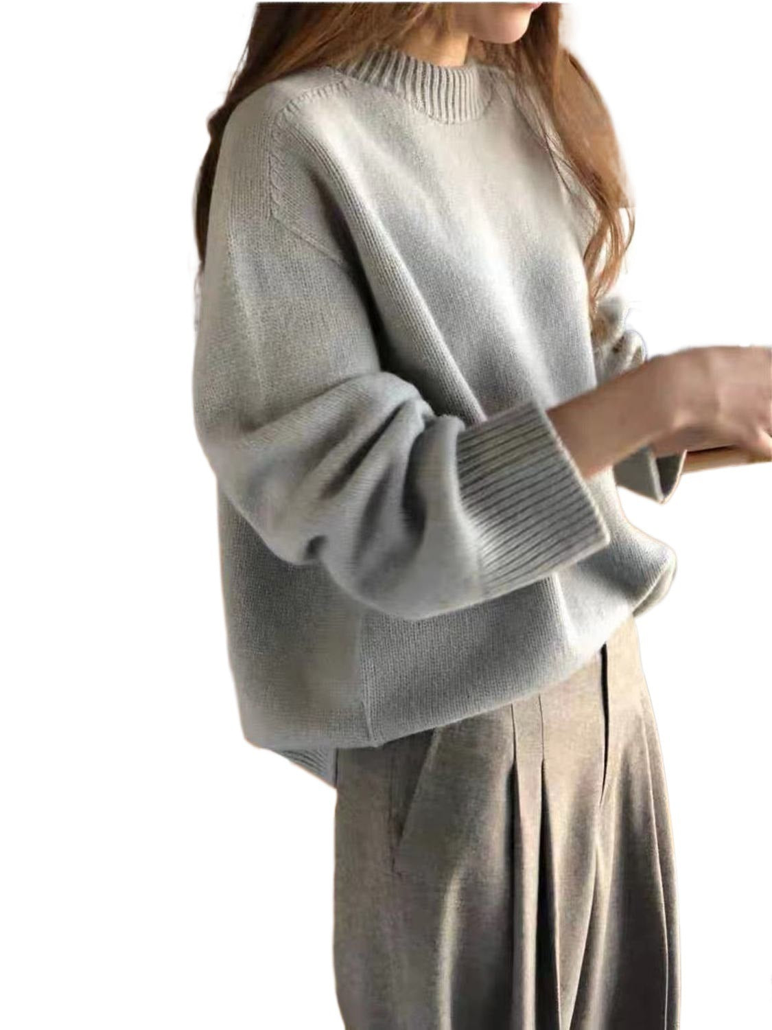 Cozy Round Neck Loose Fit Chenille Sweater