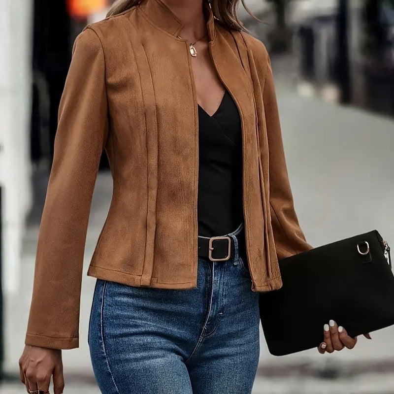 Winter Solid Color Cardigan Jacket – Women’s Casual Long Sleeve Coat