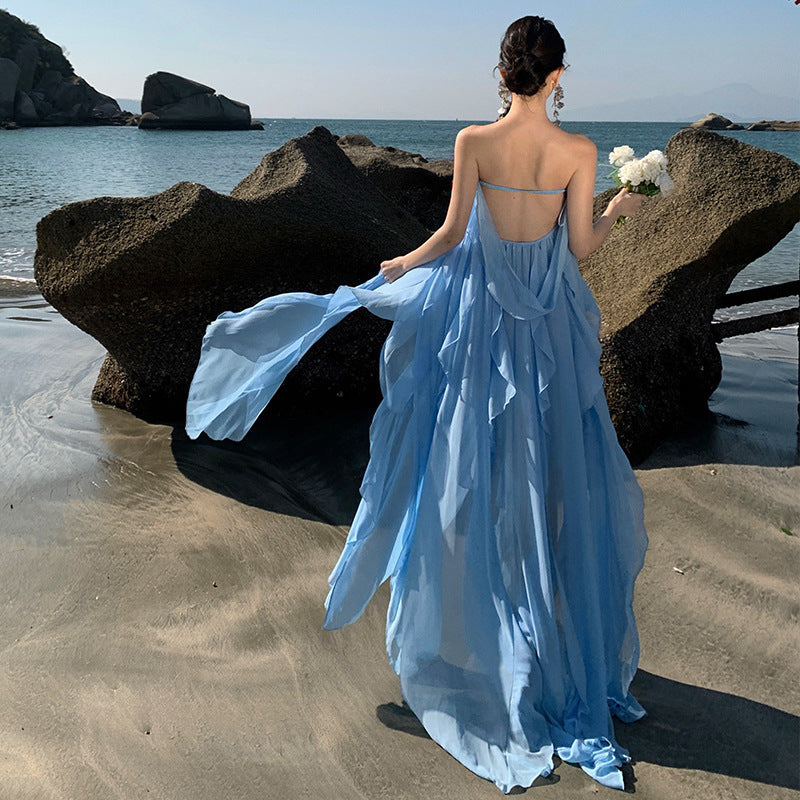 Seaside Breeze Strapless Maxi Dress – Flowing Holiday Style