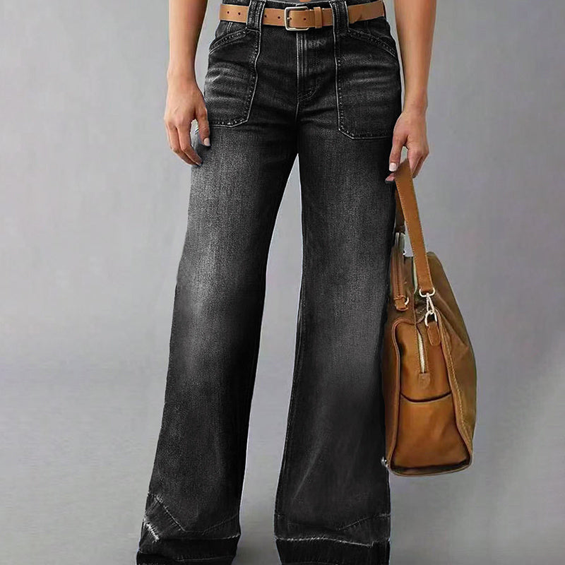 Wide Leg Straight Leg Jeans for Women – High Waisted Loose Denim Pants