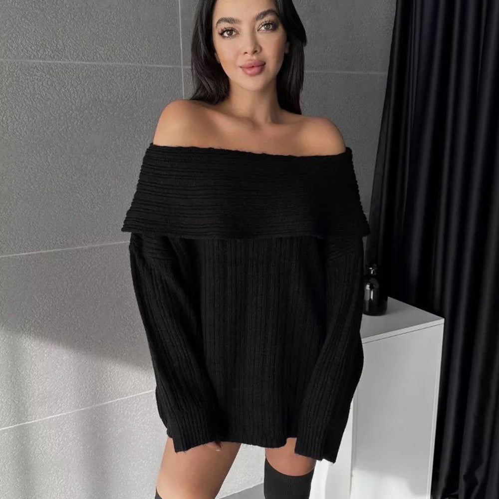 Women's Off-neck Long-sleeved Loose Sweater